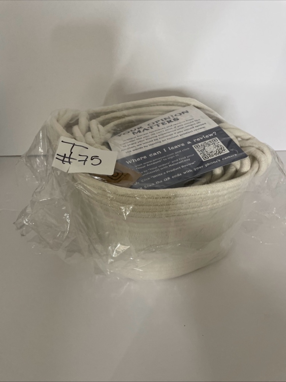Cotton Rope Storage Basket - Cream